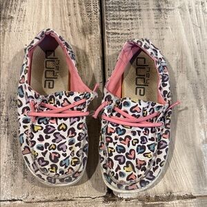 Hey Dude Kids' Moccasins with Colorful Heart Pattern
